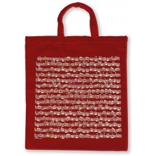 Platnena torba sa motivom nota - crvena